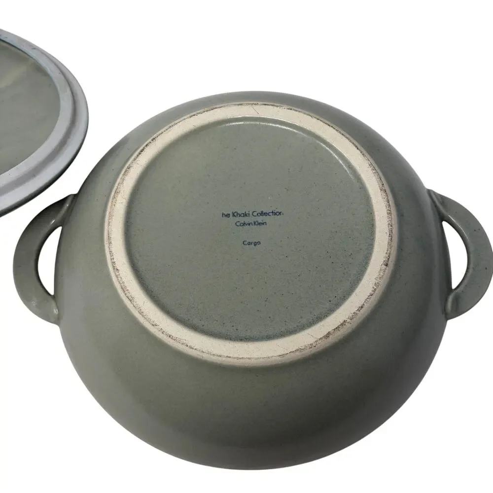 Calvin Klein The Khaki Collection Cargo 1.5 Qt Round Covered Casserole Dish Sage